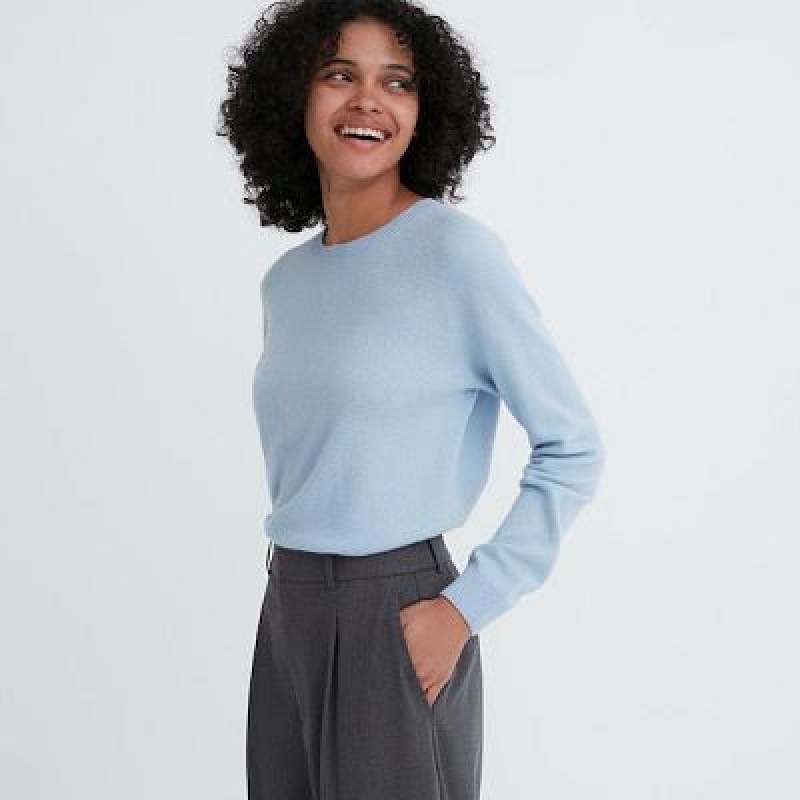 Pantalon Uniqlo Wide-Fit Pleated Mujer Gris | 5543113