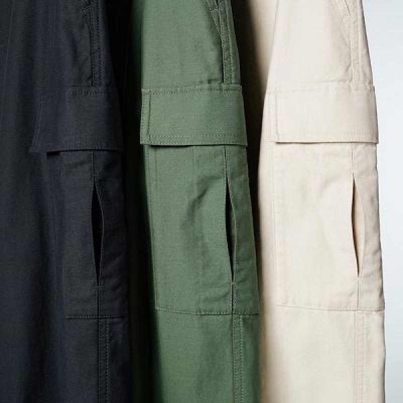 Pantalon Uniqlo Wide Straight Cargo Mujer Gris | 1067842