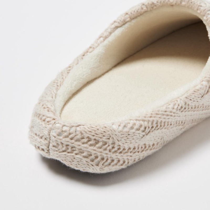Pantuflas Uniqlo Cable Knit Mujer Blancas | 1740967