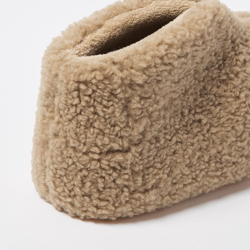Pantuflas Uniqlo Fleece Room Faux Shearling Fleece Hombre Beige | 2307176