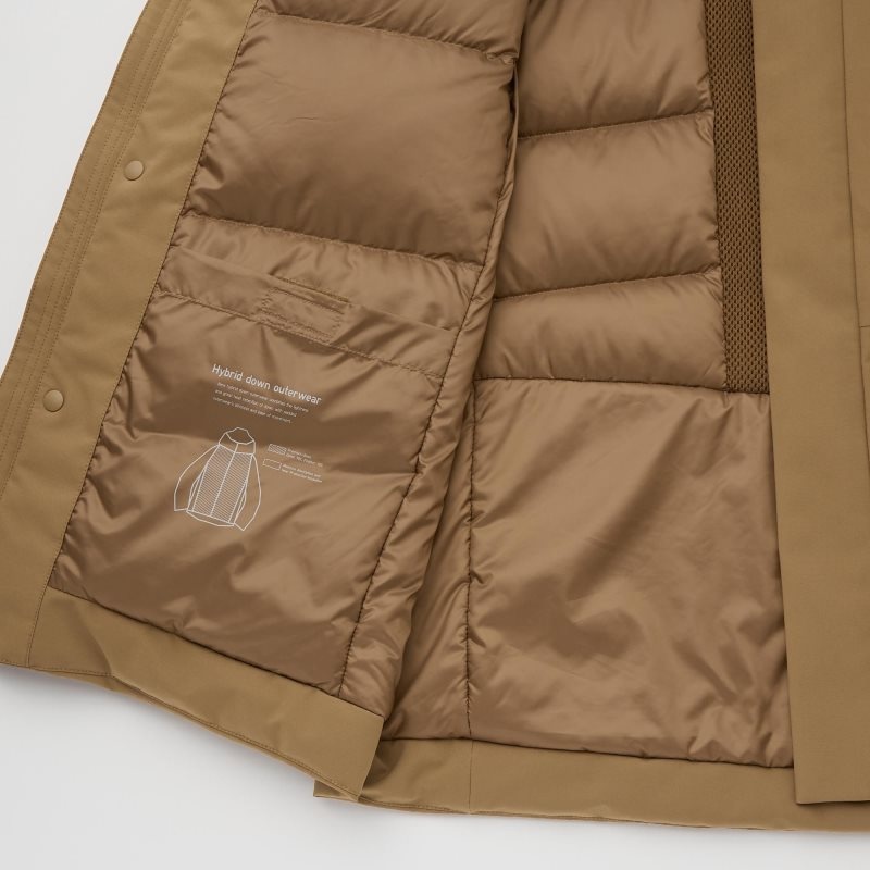 Parka Uniqlo Hybrid Down Hombre Marrones | 4536670