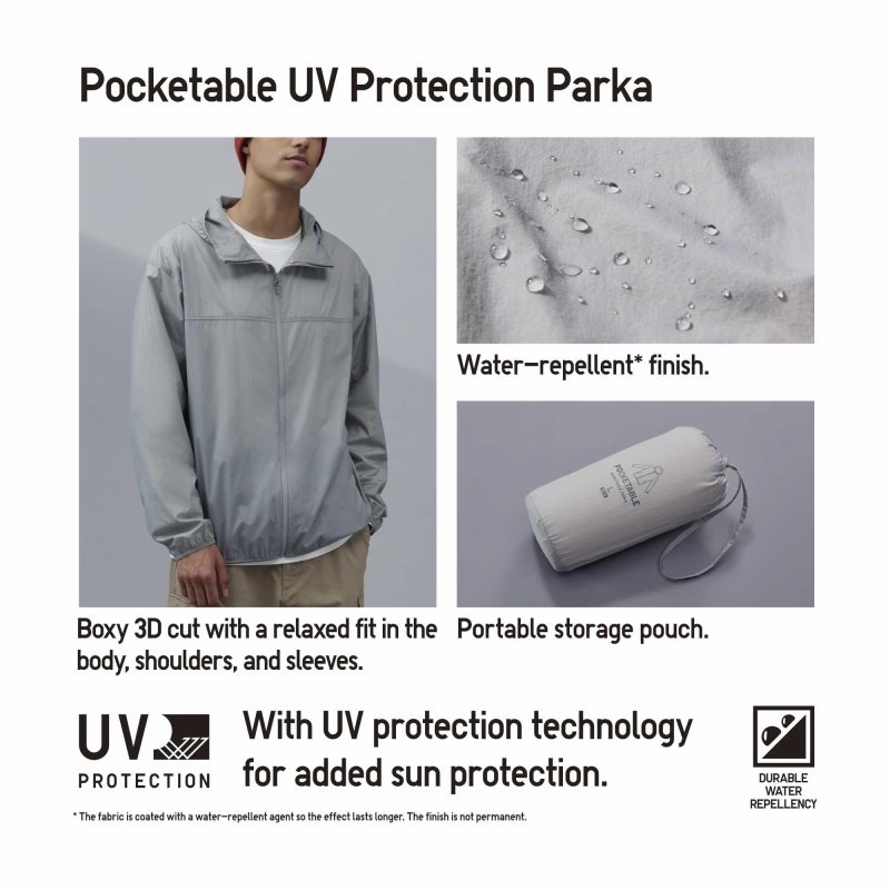 Parka Uniqlo Pocketable Uv Protection 3d Cut Hombre Verde | 7890266