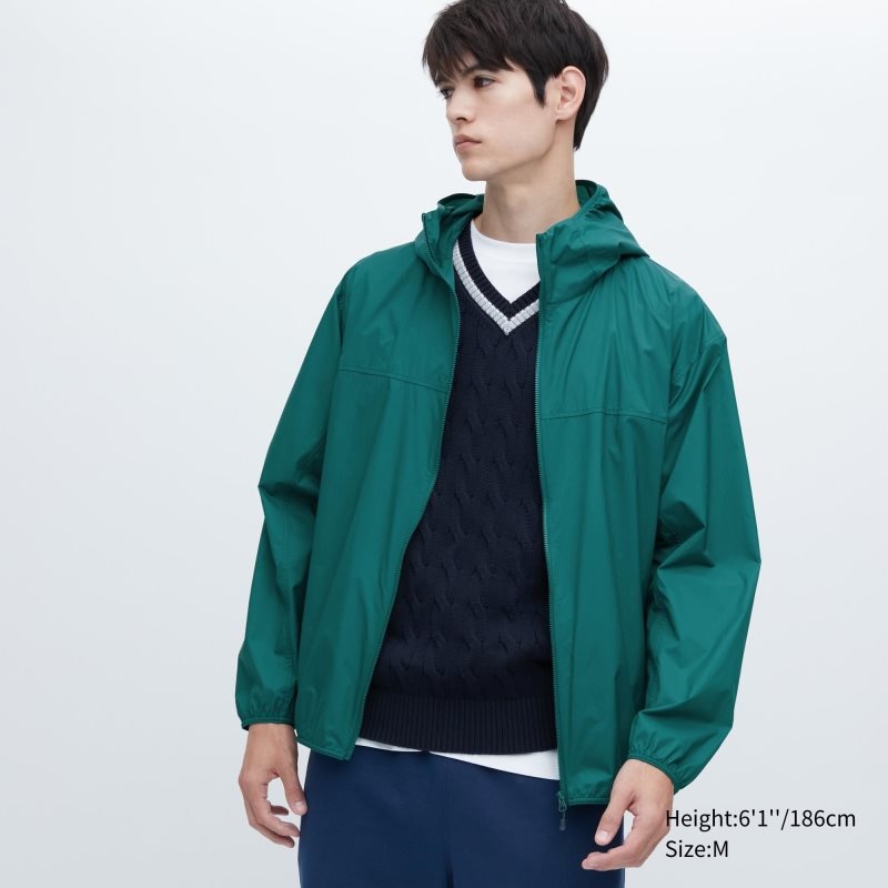 Parka Uniqlo Pocketable Uv Protection 3d Cut Hombre Verde | 7890266