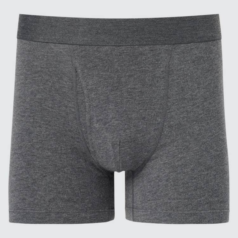 Ropa Interior Uniqlo Cotton Boxer Hombre Gris | 7136079