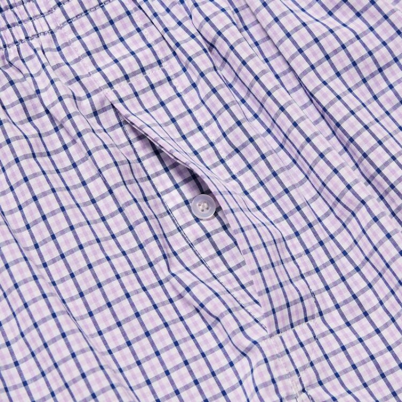 Ropa Interior Uniqlo Woven Checked Boxer Hombre Moradas | 795249