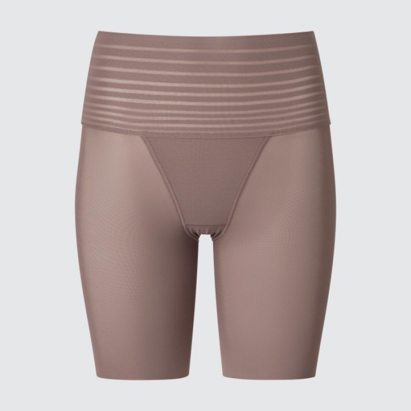 Short Uniqlo AIRism Smooth Body Shaper Unlined Half Mujer Marrones | 162786