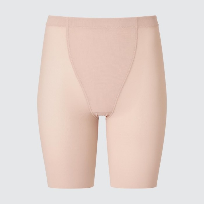 Short Uniqlo AIRism Support Body Shaper Unlined Half Mujer Beige | 9108136