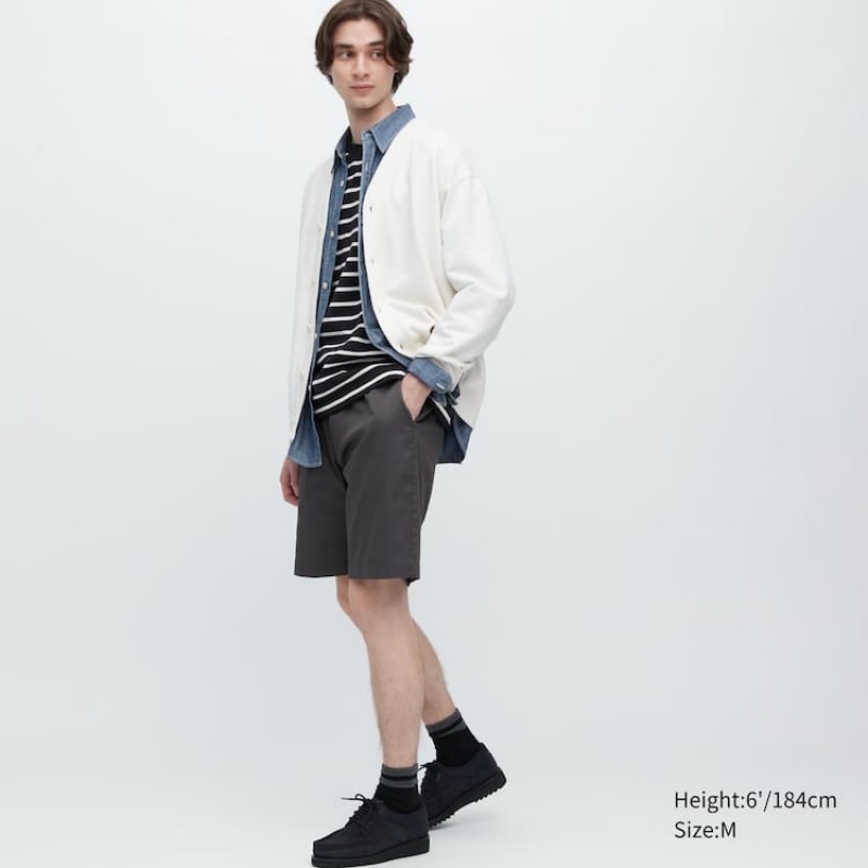 Short Uniqlo Dry Stretch Easy Hombre Gris | 2840481