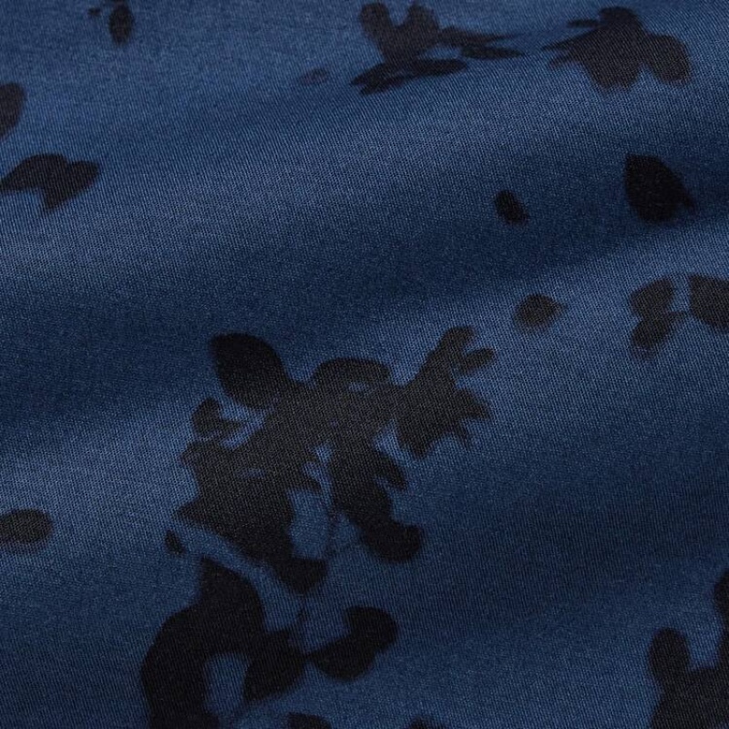 Short Uniqlo Dry Stretch Leaf Print Easy Hombre Azul Marino | 9835471