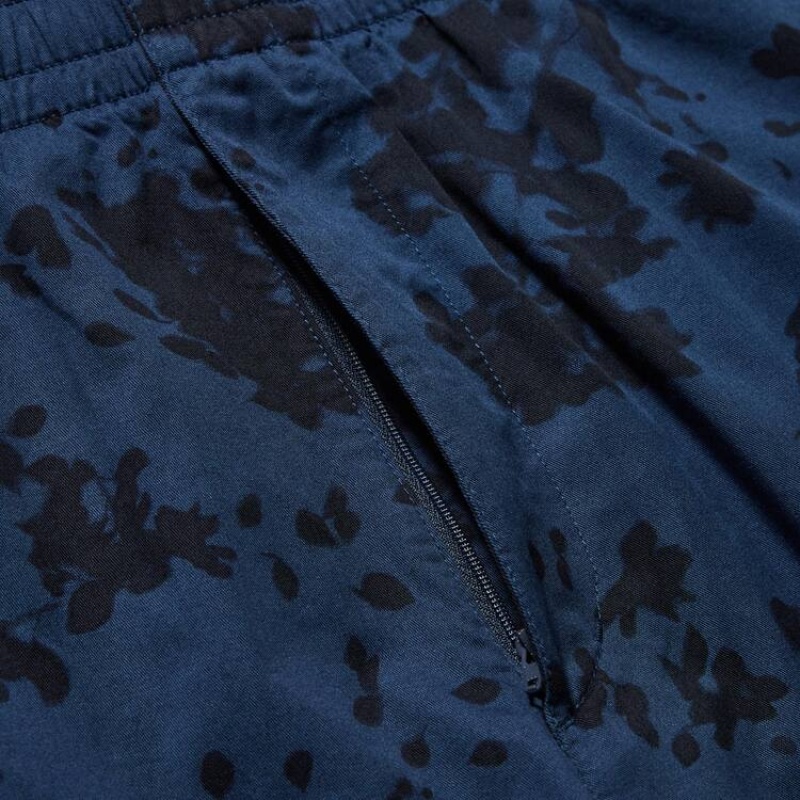 Short Uniqlo Dry Stretch Leaf Print Easy Hombre Azul Marino | 9835471