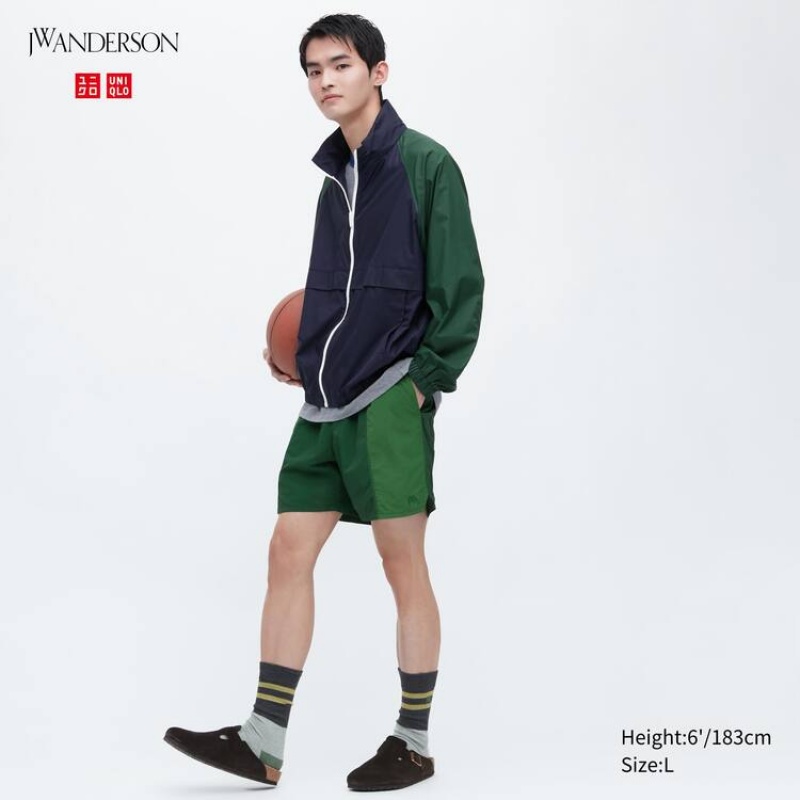 Short Uniqlo Jw Anderson Colour Block Active Utility Hombre Verde | 597534