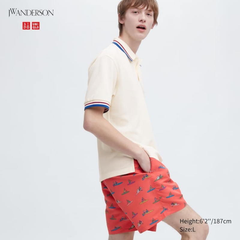 Short Uniqlo Jw Anderson Rowing Print Active Utility Hombre Rojas | 9632409