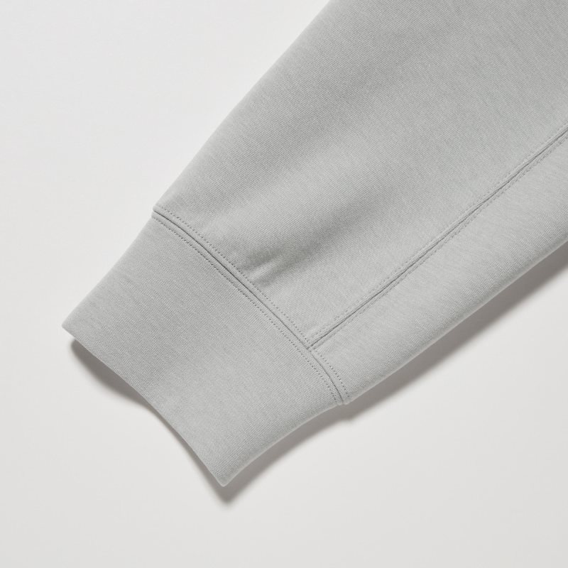 Sudadera con Capucha Uniqlo Dry Stretch Sweat Long-sleeve Full-zip Hombre Gris | 124796