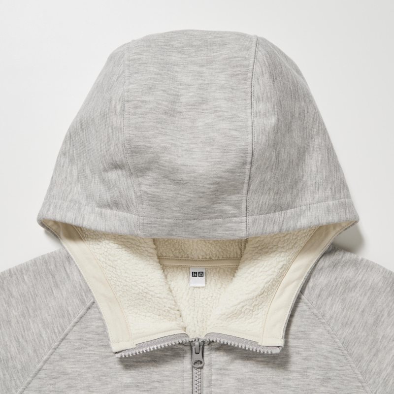 Sudadera con Capucha Uniqlo Heattech Pile Lined Sweat Full-zip Hombre Gris | 1575715