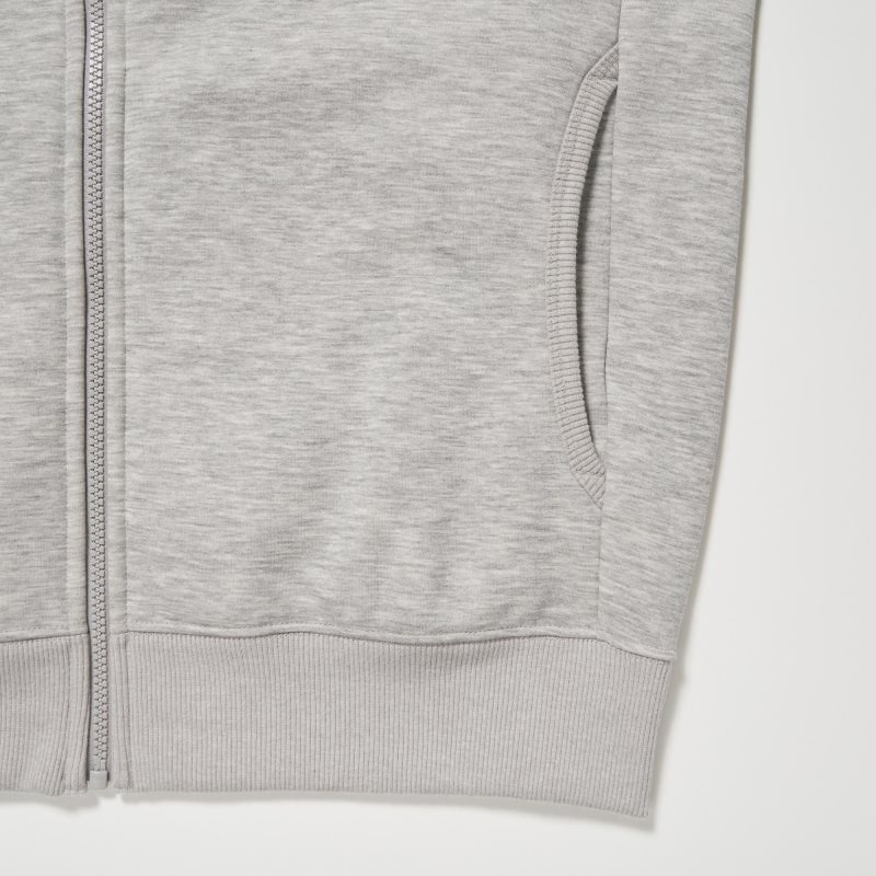Sudadera con Capucha Uniqlo Heattech Pile Lined Sweat Full-zip Hombre Gris | 1575715