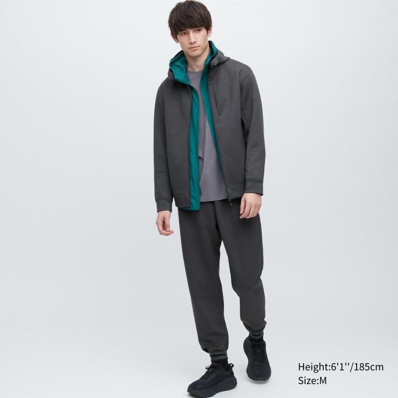 Sudadera con Capucha Uniqlo Stretch Dry Sweat Long-sleeve Full-zip Hombre Blancas | 2350602