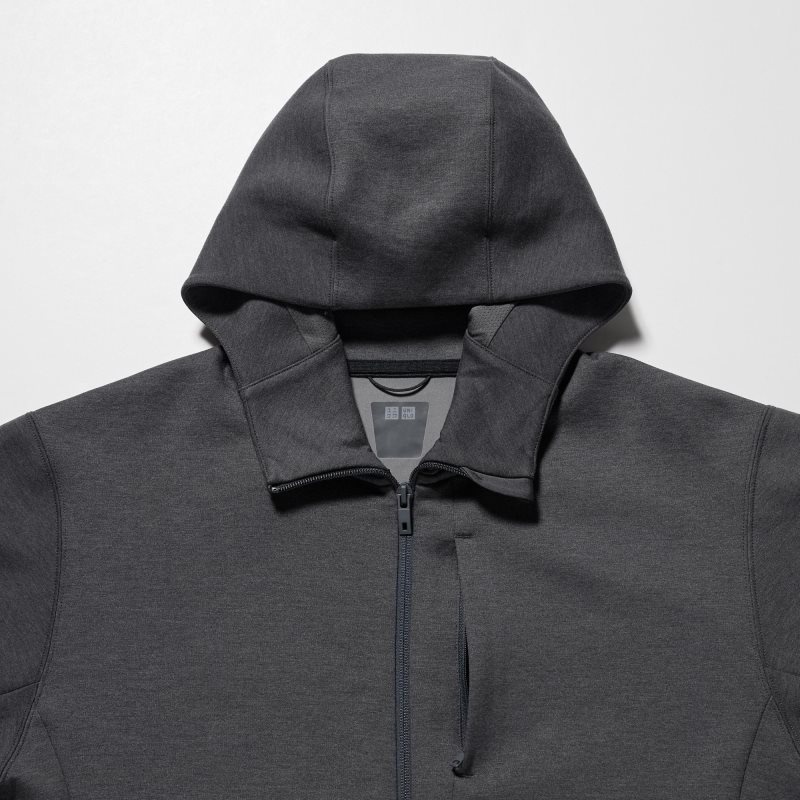 Sudadera con Capucha Uniqlo Stretch Dry Sweat Long-sleeve Full-zip Hombre Blancas | 2350602
