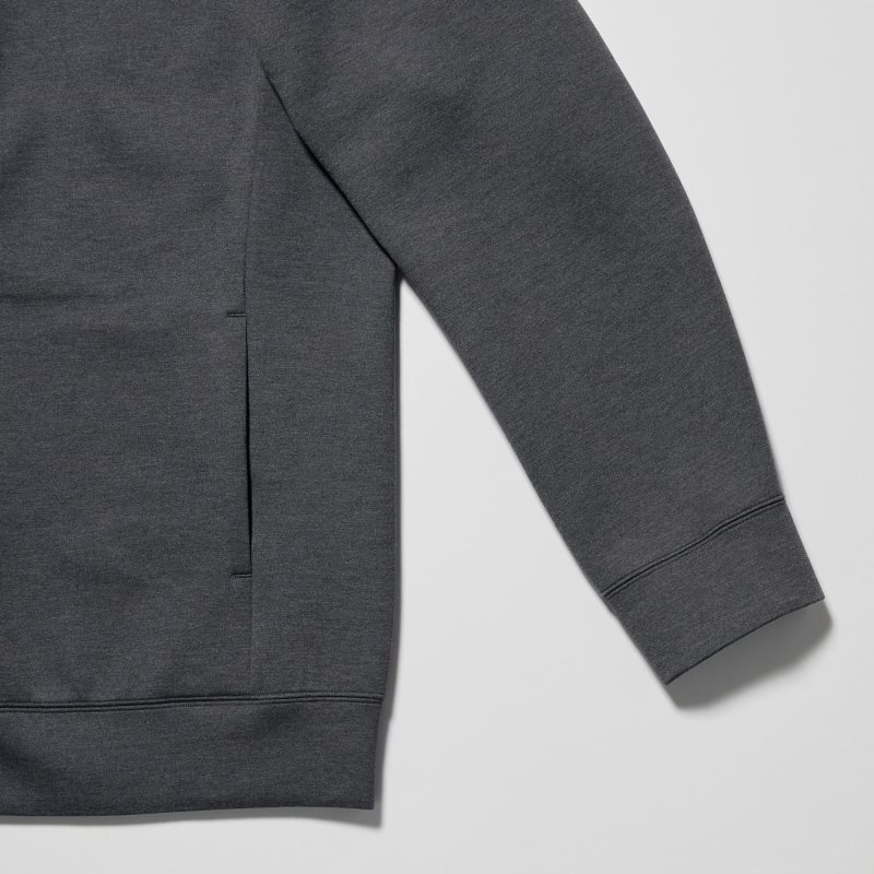 Sudadera con Capucha Uniqlo Stretch Dry Sweat Long-sleeve Full-zip Hombre Blancas | 2350602