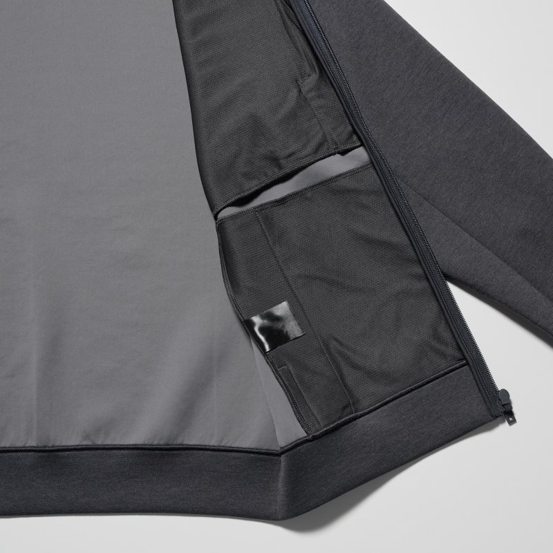 Sudadera con Capucha Uniqlo Stretch Dry Sweat Long-sleeve Full-zip Hombre Blancas | 2350602