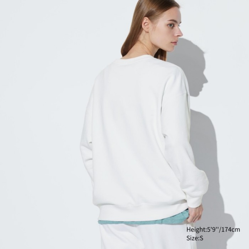Sudaderas Uniqlo Crew Neck Long-Sleeve Mujer Blancas | 2719785