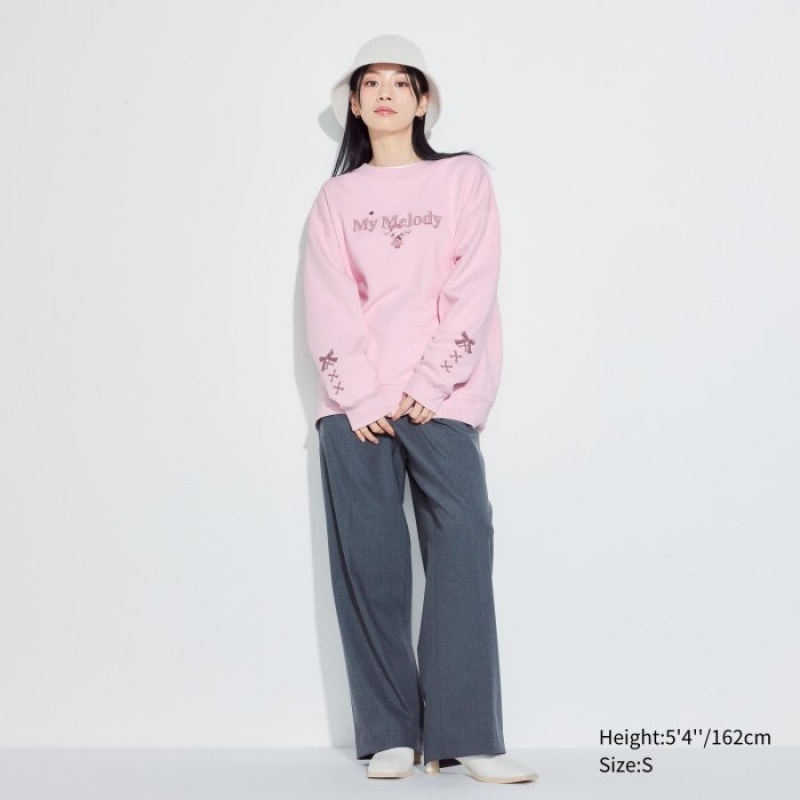 Sudaderas Uniqlo Sanrio characters Long-Sleeve Mujer Rosas | 2640529