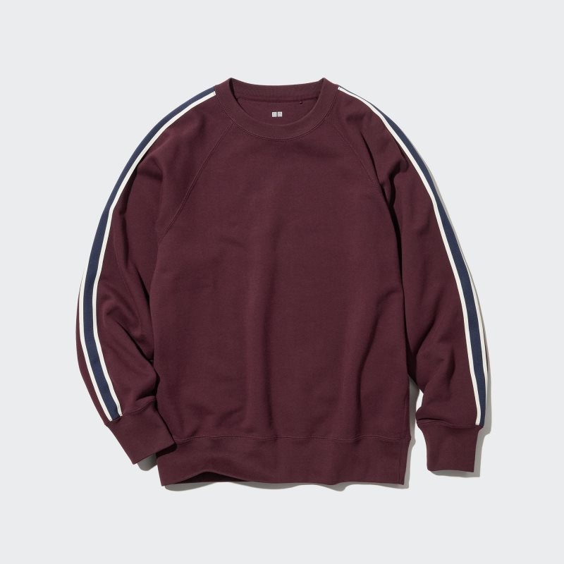 Sudaderas Uniqlo Side-stripe Hombre Burdeos | 7744161