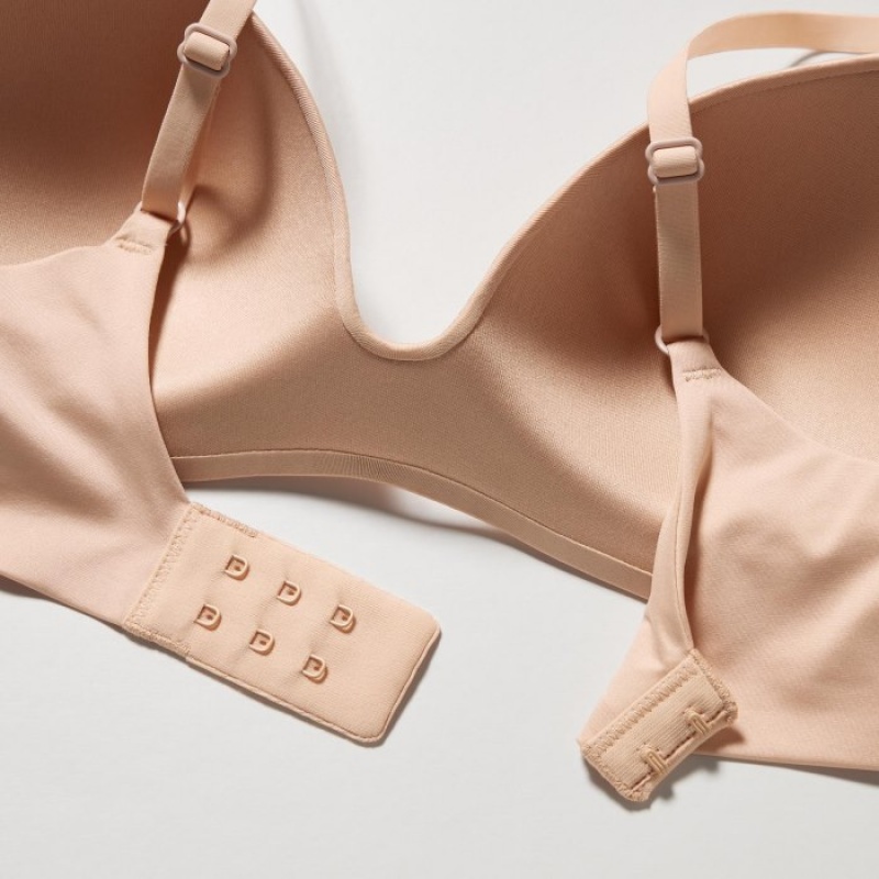 Sujetadores Uniqlo Wireless (3D Hold) Mujer Beige | 1962039