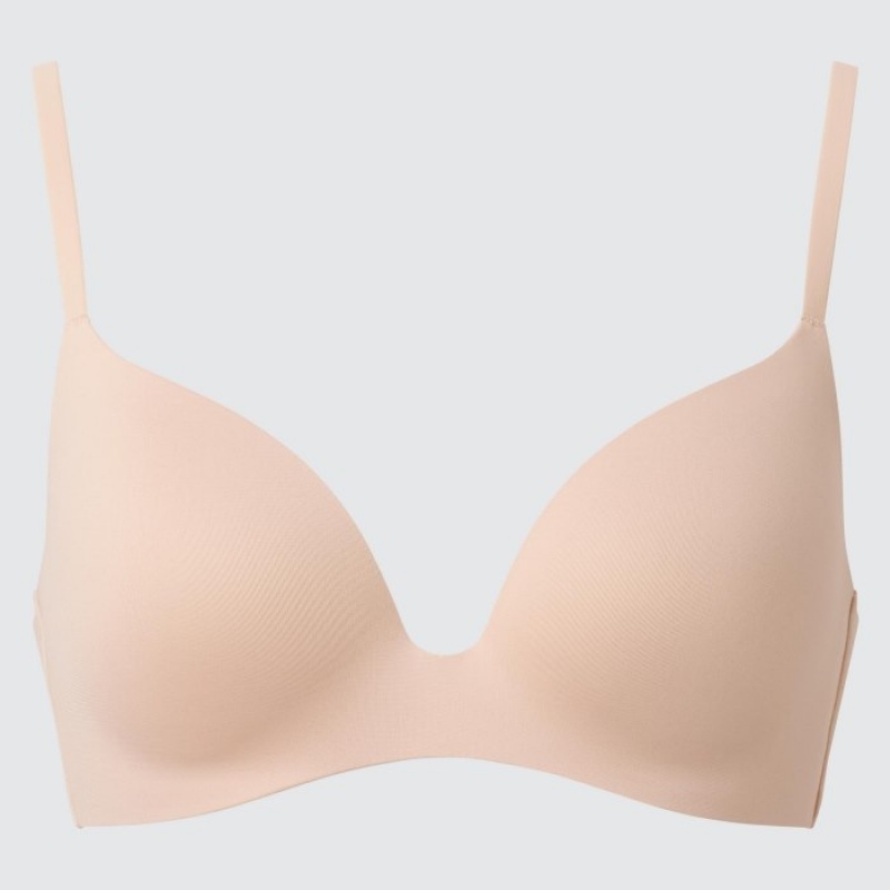 Sujetadores Uniqlo Wireless (3D Hold) Mujer Beige | 1962039
