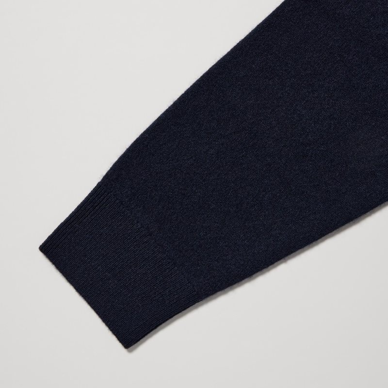 Suéteres Uniqlo Cashmere Turtleneck Long-sleeve Hombre Azul Marino | 4323820