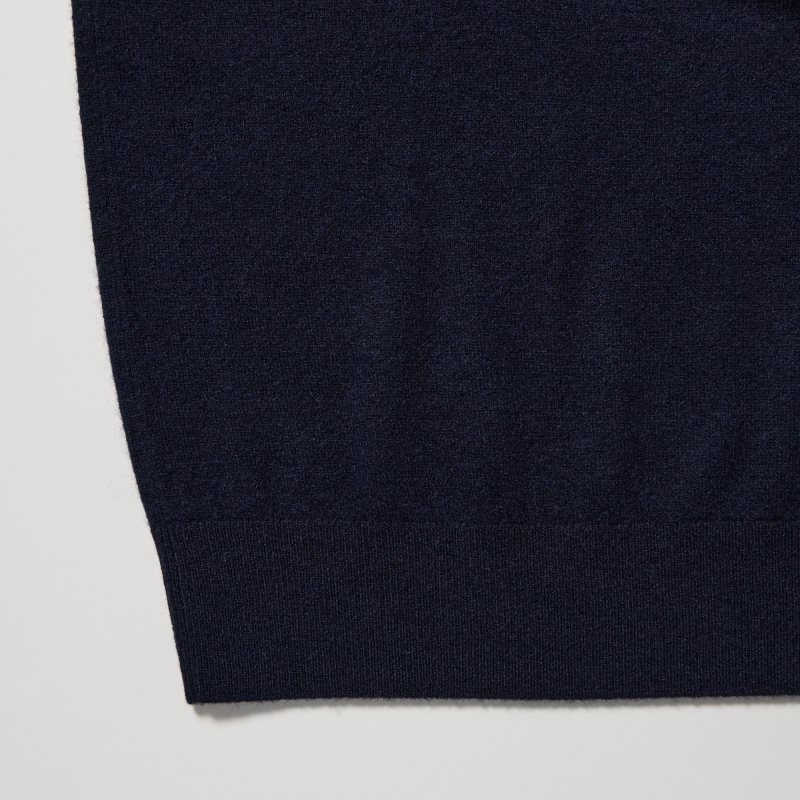 Suéteres Uniqlo Cashmere Turtleneck Long-sleeve Hombre Azul Marino | 4323820