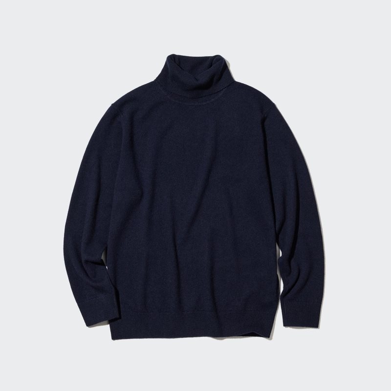 Suéteres Uniqlo Cashmere Turtleneck Long-sleeve Hombre Azul Marino | 4323820