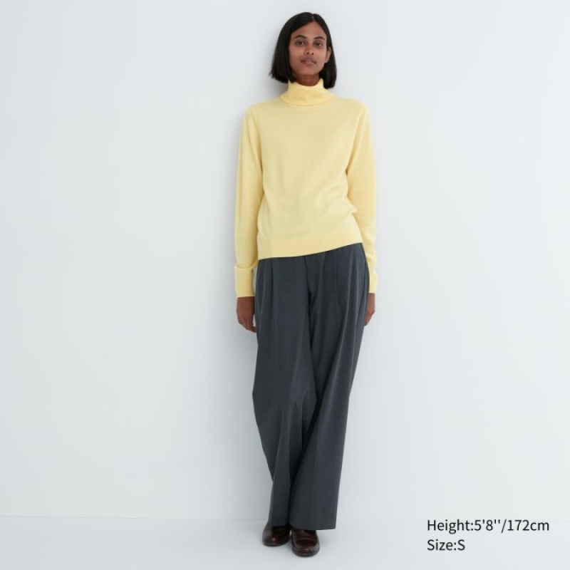 Suéteres Uniqlo Cashmere Turtleneck Mujer Rosas | 2174503