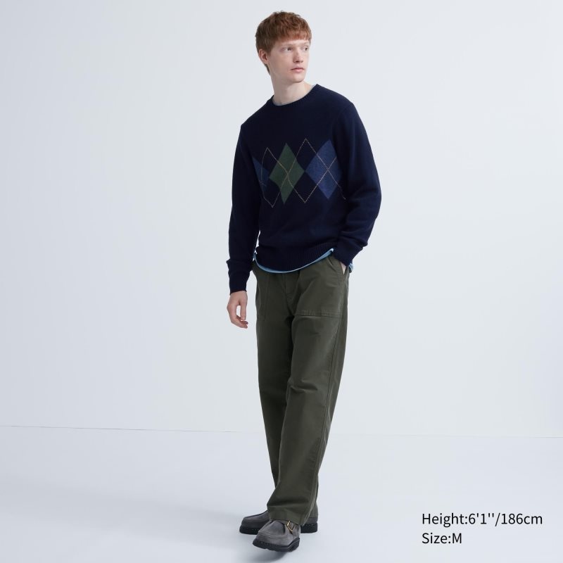 Suéteres Uniqlo Premium Lambswool Crew Neck Long-sleeve Hombre Marrones | 2968701
