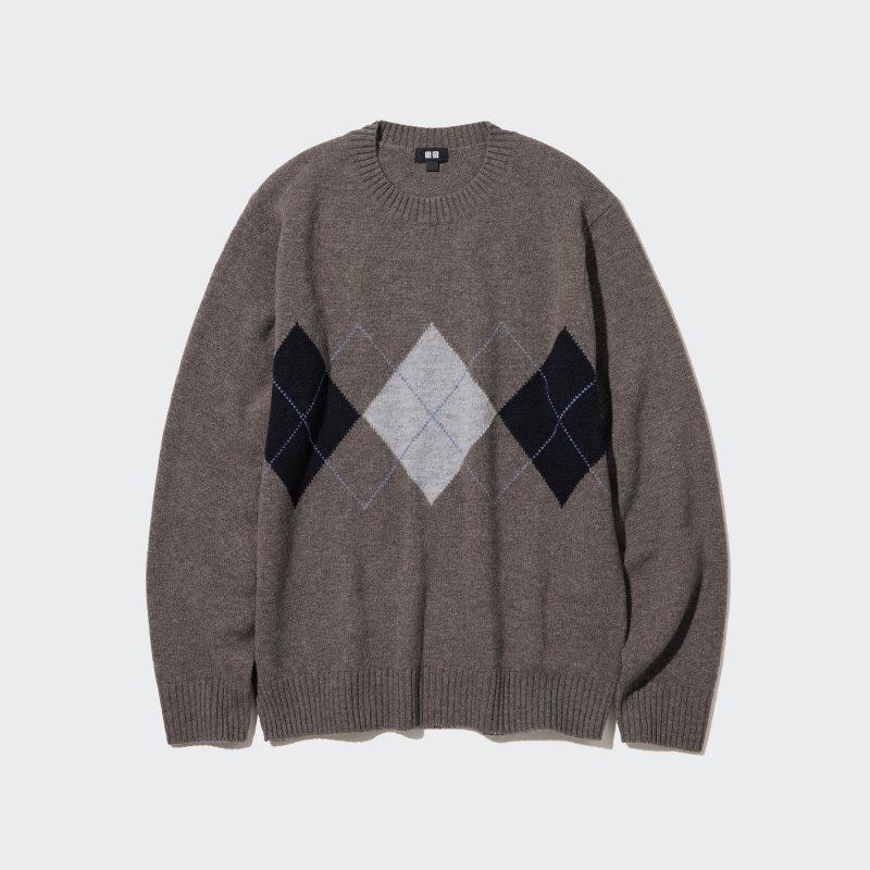 Suéteres Uniqlo Premium Lambswool Crew Neck Long-sleeve Hombre Marrones | 2968701