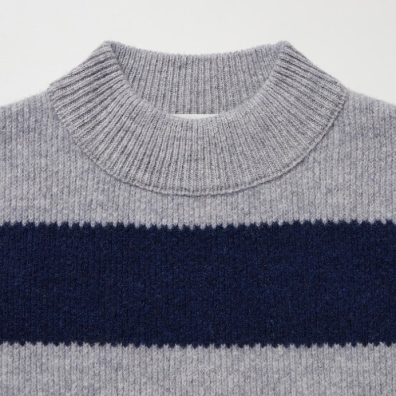 Suéteres Uniqlo Premium Lambswool Long-Sleeve Mujer Gris | 8241067