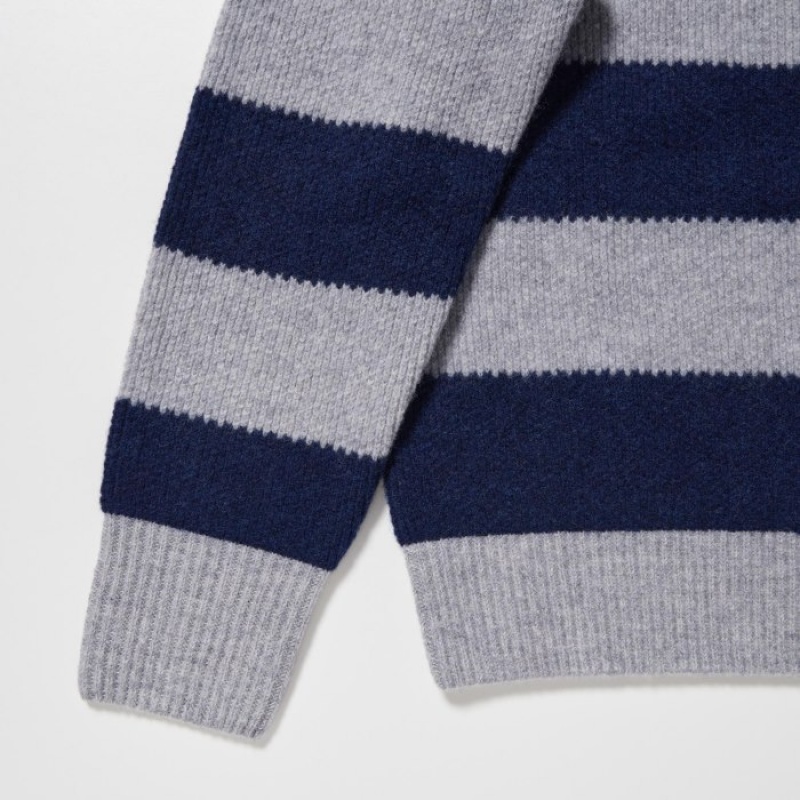 Suéteres Uniqlo Premium Lambswool Long-Sleeve Mujer Gris | 8241067