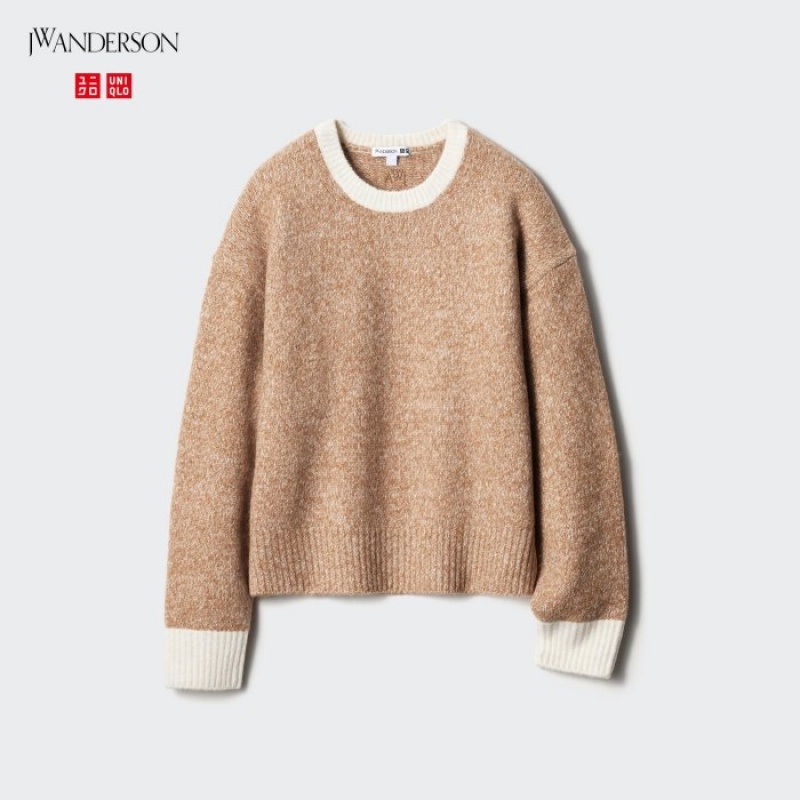 Suéteres Uniqlo Souffle Yarn Crew Neck Long-Sleeve Mujer Azules | 5595846