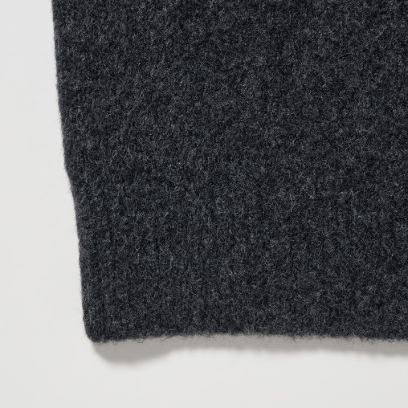 Suéteres Uniqlo Souffle Yarn Half-Zip Long-Sleeve Mujer Gris | 8887116