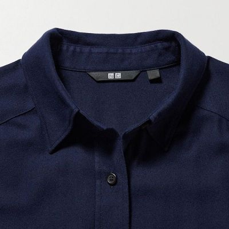 Vestido Uniqlo Soft Brushed Long-Sleeve Mujer Azul Marino | 5398323